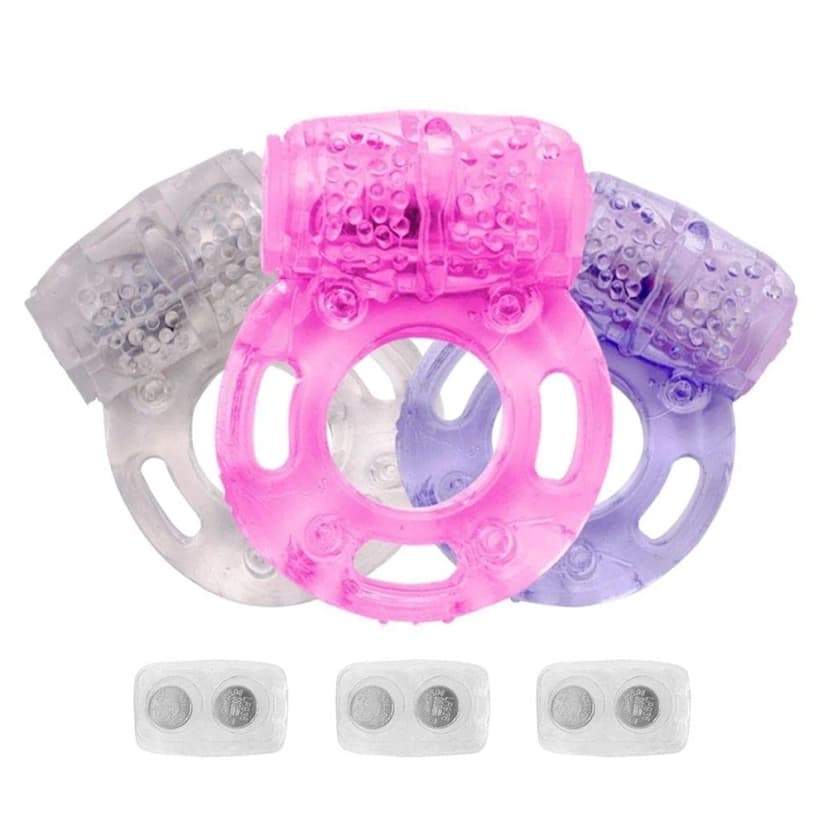 Anel Peniano com Vibrador e Massageador Clitoriano